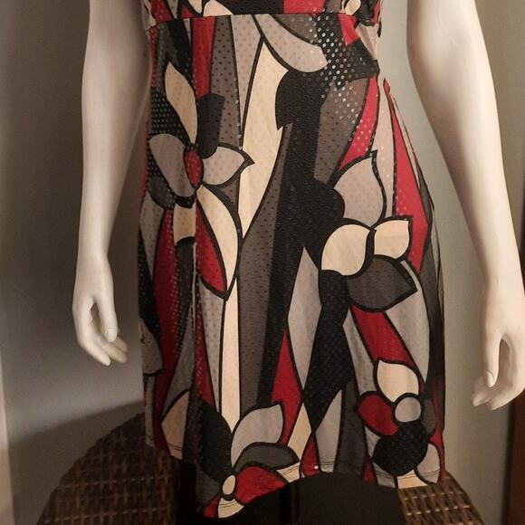 Hot Choco Halter Dress sz Large Low Cut Plunge V Neck Sequin Party Holiday Prom - Picture 4 of 10